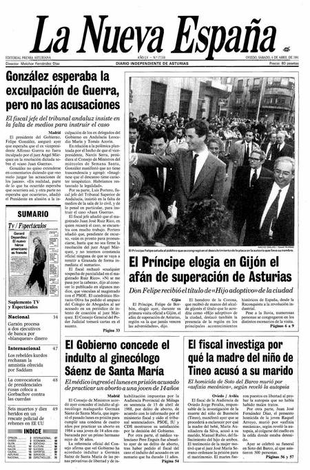 Portada Sábado 6 de  de 1991