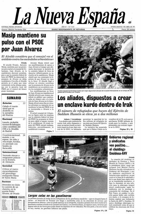 Portada Martes 9 de  de 1991