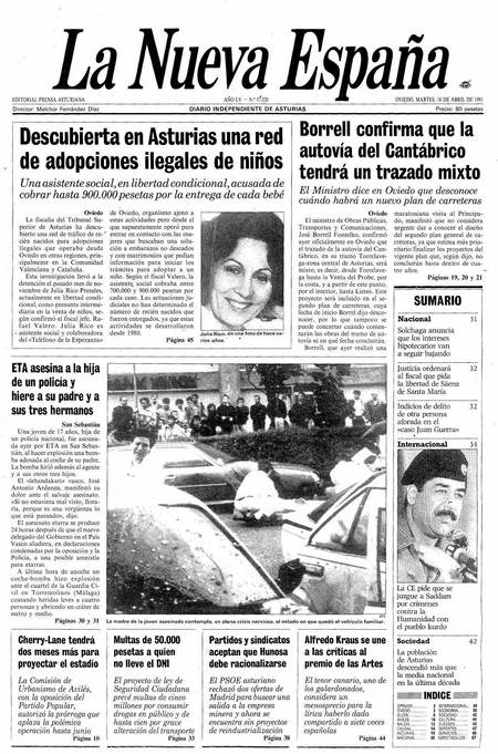 Portada Martes 16 de  de 1991