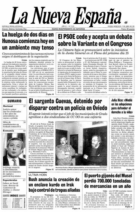 Portada Miércoles 17 de  de 1991
