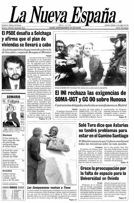 Portada Viernes 19 de  de 1991