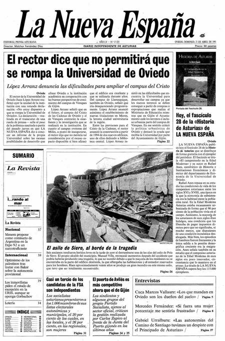 Portada Domingo 21 de  de 1991