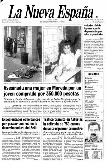 Portada Jueves 25 de  de 1991