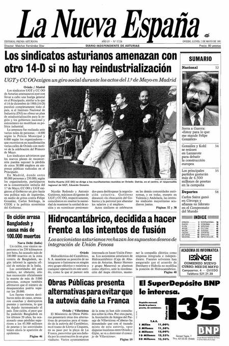 Portada Jueves 2 de  de 1991