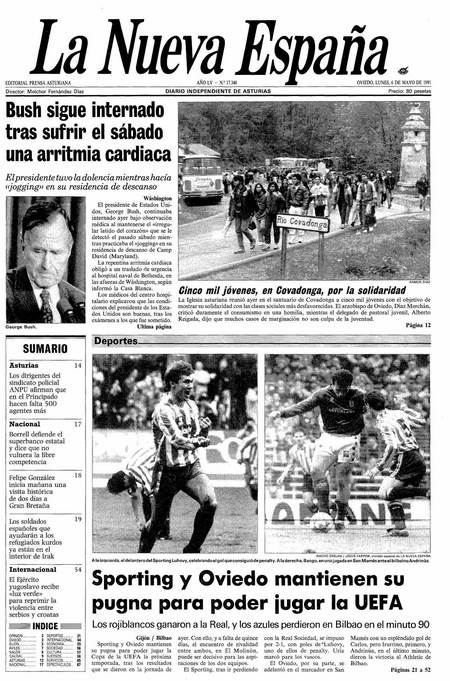 Portada Lunes 6 de  de 1991