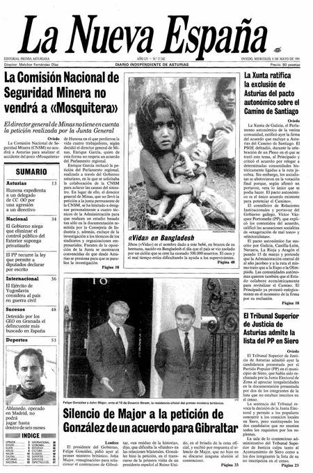 Portada Miércoles 8 de  de 1991