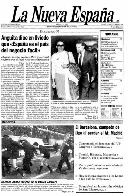 Portada Lunes 13 de  de 1991