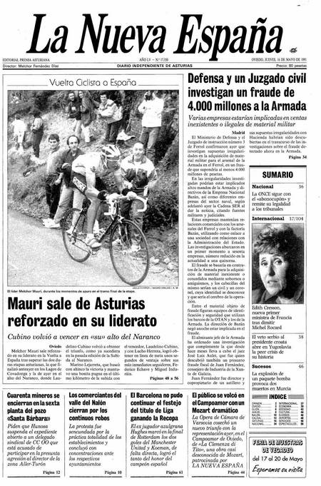 Portada Jueves 16 de  de 1991