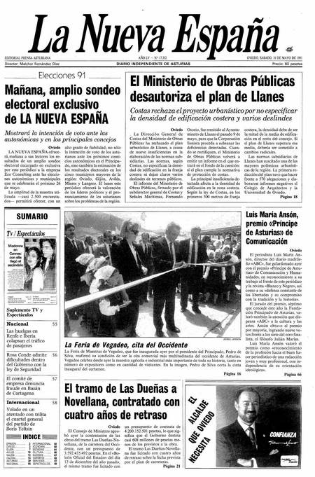 Portada Sábado 18 de  de 1991