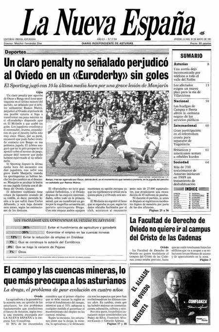 Portada Lunes 20 de  de 1991