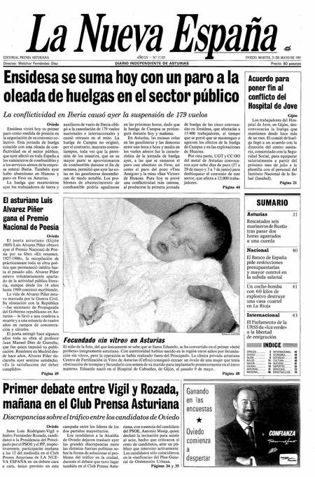 Portada Martes 21 de  de 1991