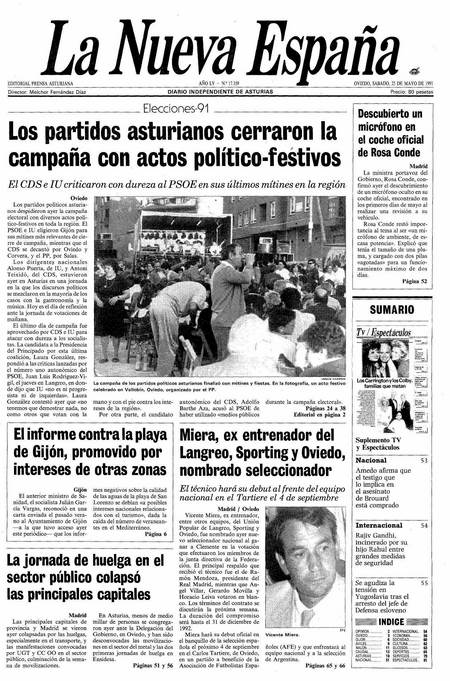 Portada Sábado 25 de  de 1991