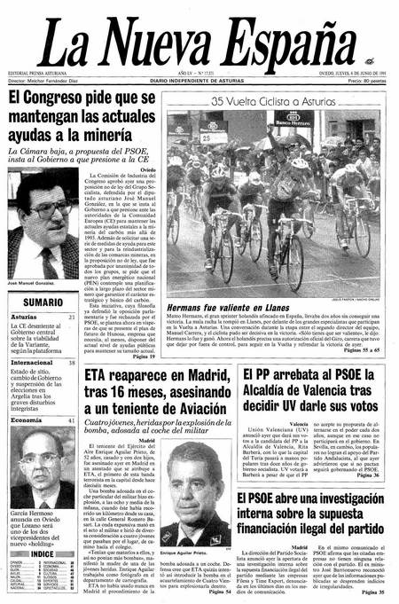 Portada Jueves 6 de  de 1991