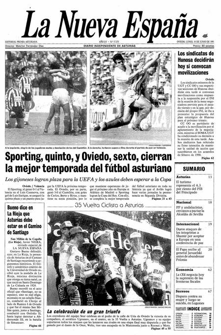 Portada Lunes 10 de  de 1991