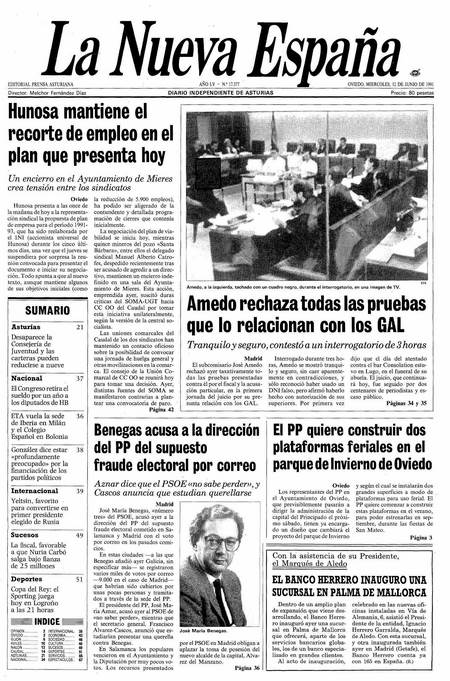 Portada Miércoles 12 de  de 1991