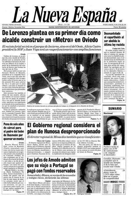 Portada Martes 18 de  de 1991