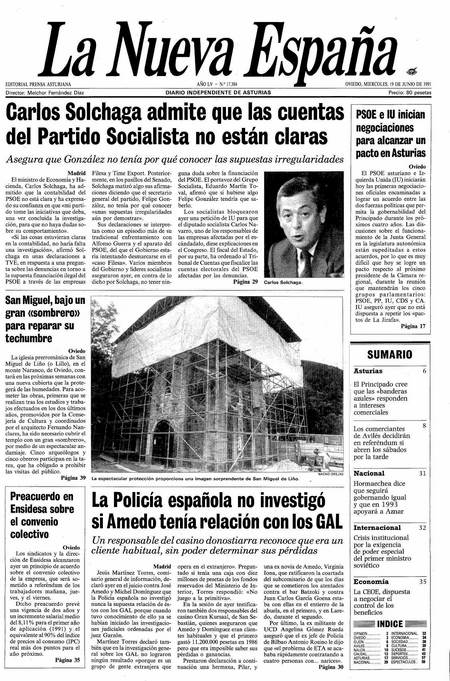 Portada Miércoles 19 de  de 1991