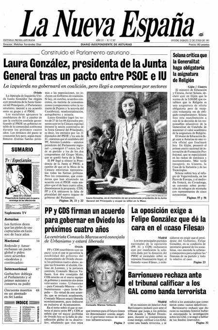 Portada Sábado 22 de  de 1991
