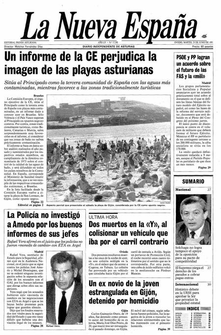 Portada Martes 25 de  de 1991