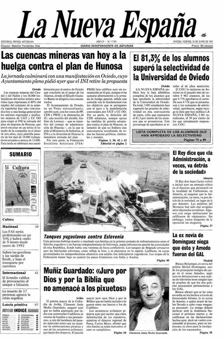 Portada Viernes 28 de  de 1991