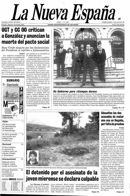 Portada Sábado 13 de  de 1991