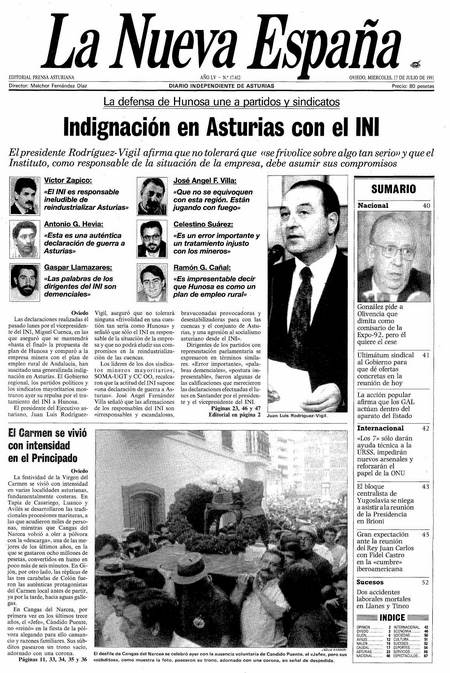 Portada Miércoles 17 de  de 1991