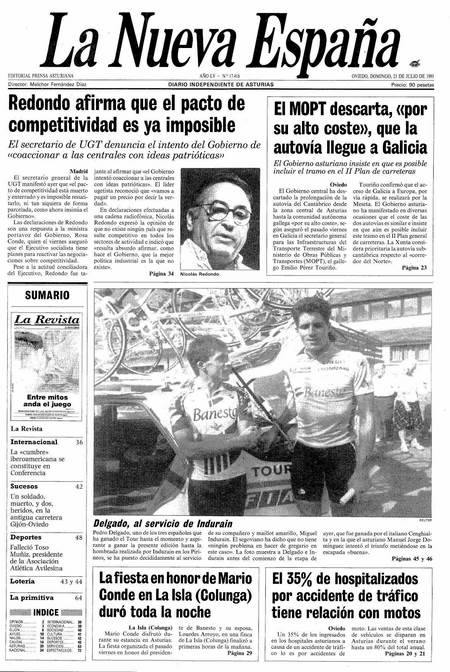 Portada Domingo 21 de  de 1991