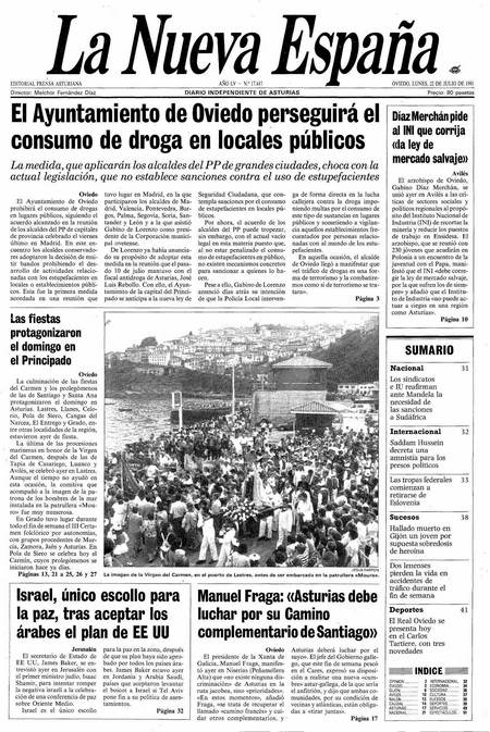 Portada Lunes 22 de  de 1991