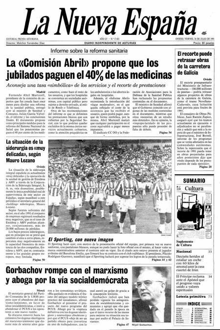Portada Viernes 26 de  de 1991