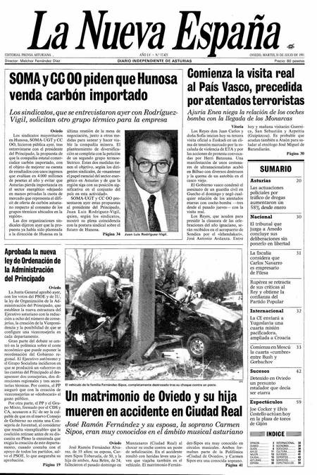 Portada Martes 30 de  de 1991