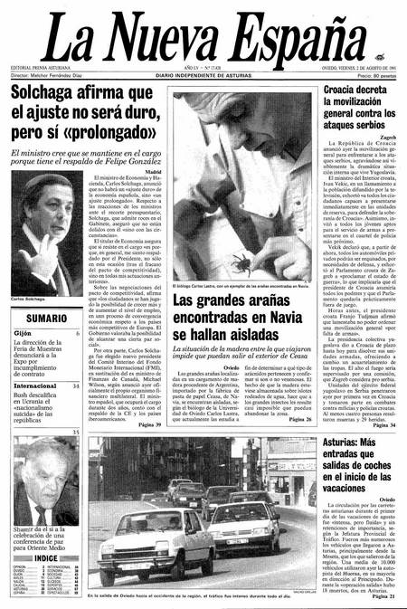 Portada Viernes 2 de  de 1991