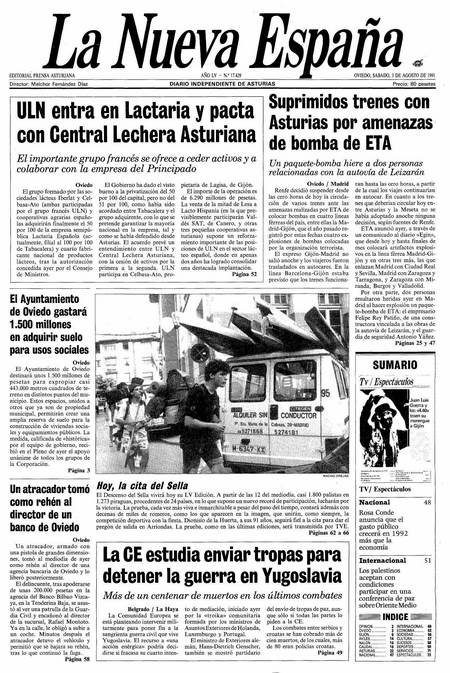 Portada Sábado 3 de  de 1991