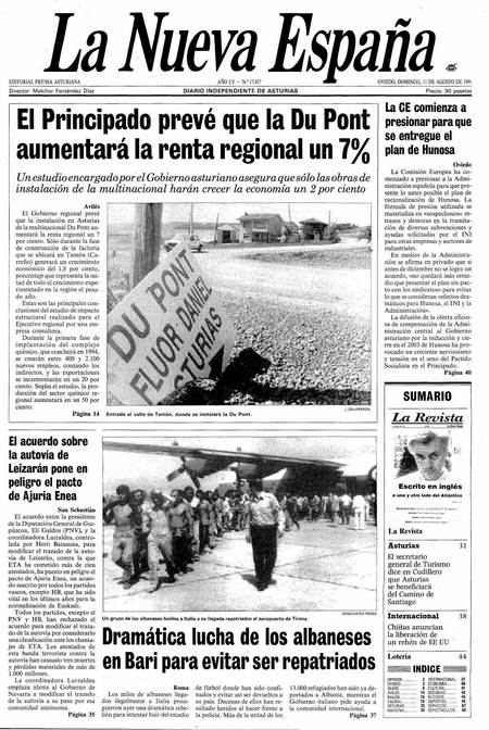 Portada Domingo 11 de  de 1991
