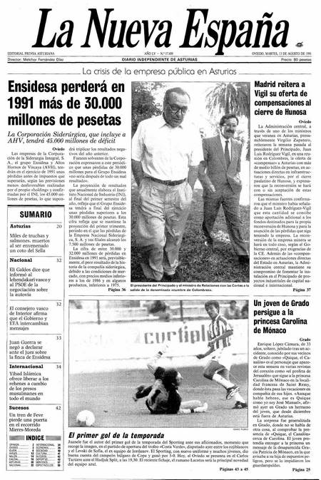 Portada Martes 13 de  de 1991