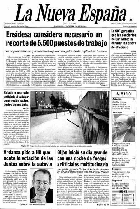 Portada Jueves 15 de  de 1991