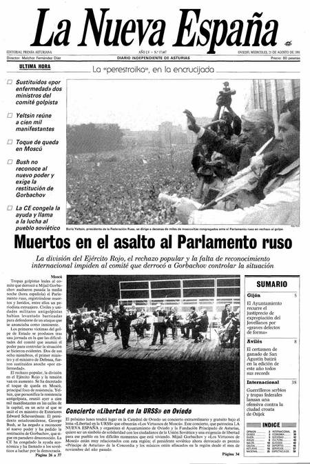Portada Miércoles 21 de  de 1991