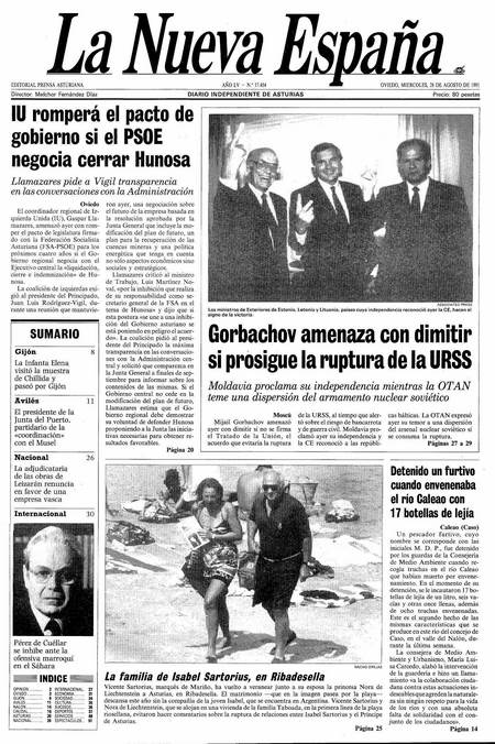 Portada Miércoles 28 de  de 1991