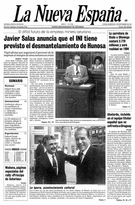 Portada Miércoles 4 de  de 1991