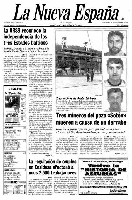 Portada Sábado 7 de  de 1991