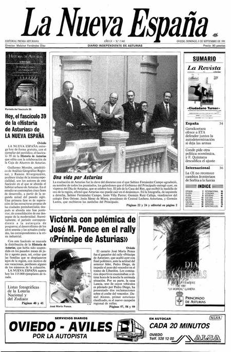 Portada Domingo 8 de  de 1991