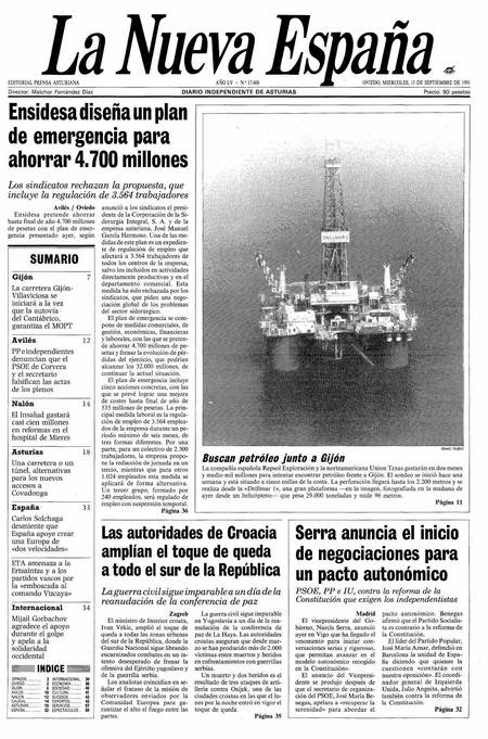 Portada Miércoles 11 de  de 1991
