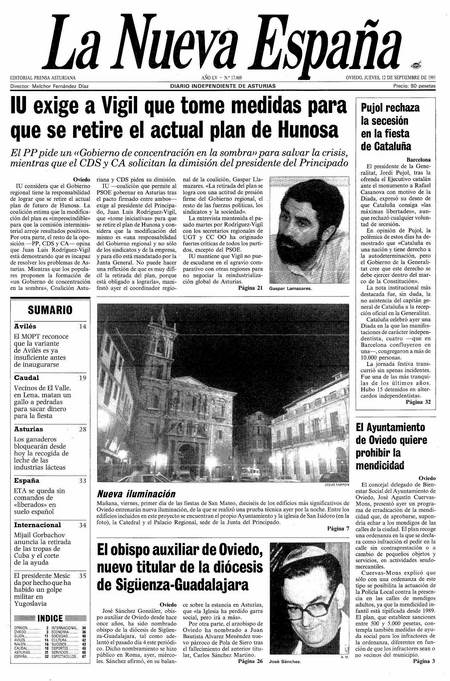 Portada Jueves 12 de  de 1991
