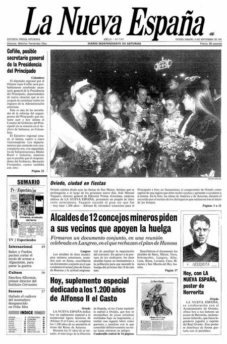 Portada Sábado 14 de  de 1991