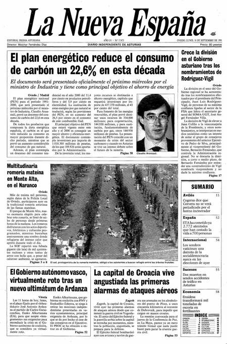 Portada Lunes 16 de  de 1991
