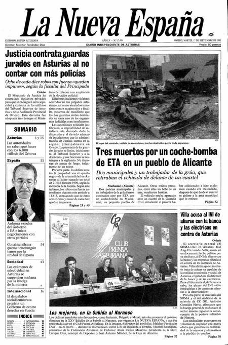 Portada Martes 17 de  de 1991