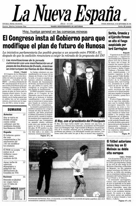 Portada Miércoles 18 de  de 1991