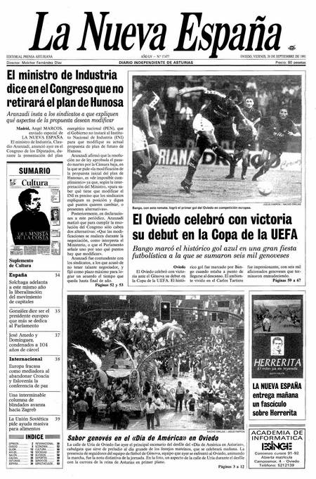 Portada Viernes 20 de  de 1991
