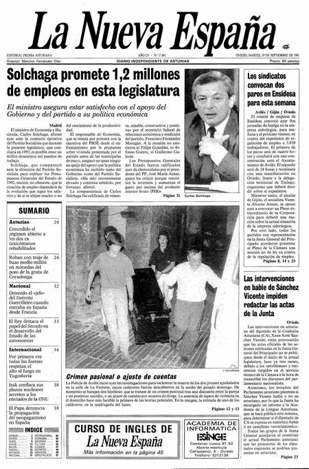 Portada Martes 24 de  de 1991