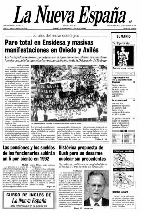 Portada Sábado 28 de  de 1991