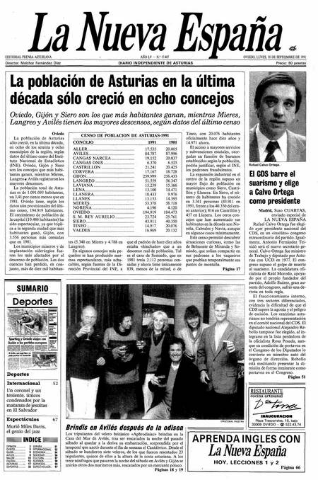 Portada Lunes 30 de  de 1991